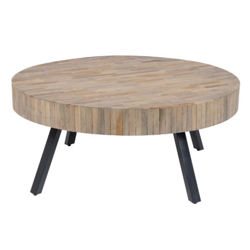 ZI Display Teca Coffee Table Round Antique Grey